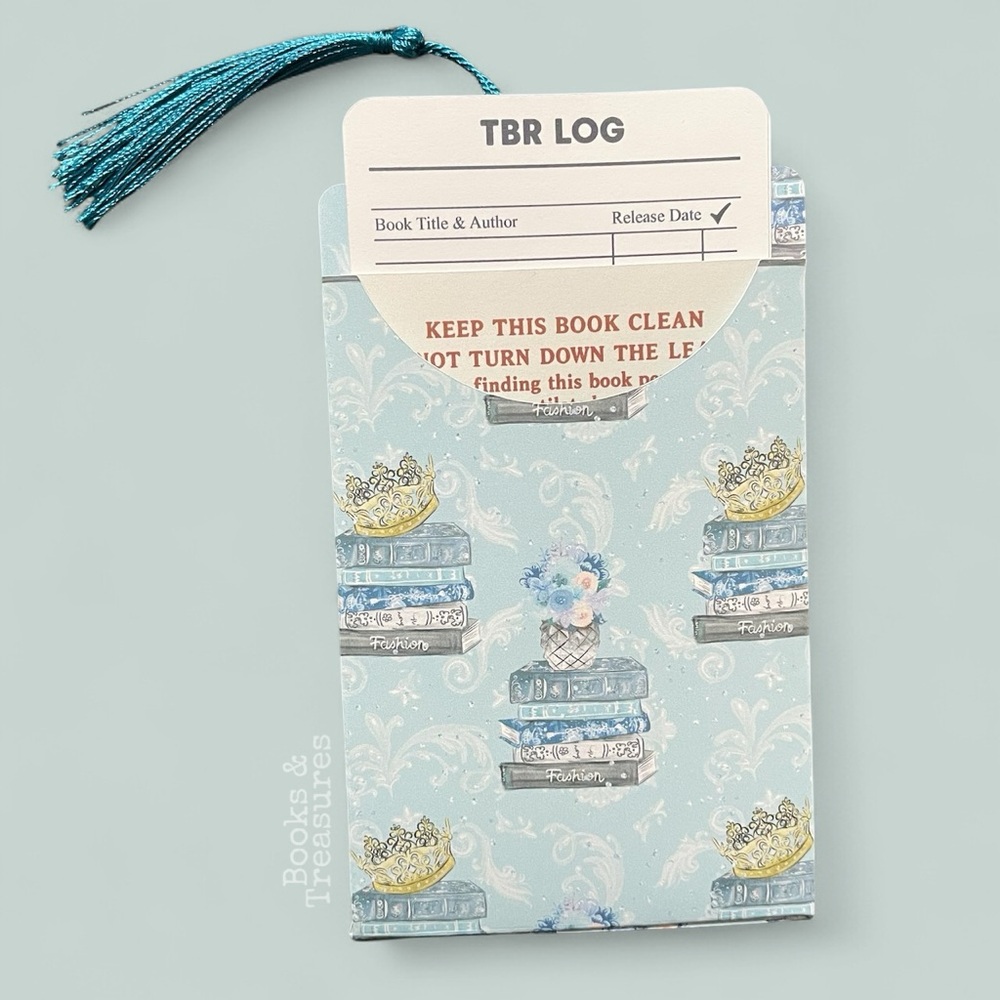 library Card BookmarkPouch with TBR & Reading Log - Booked & Busy Reader Gift